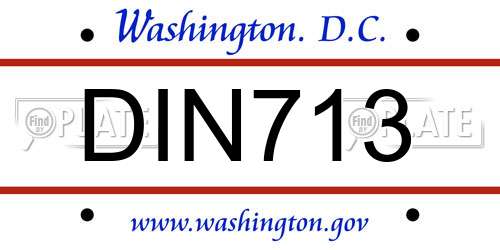 DIN713 District Of Columbia License Plate
