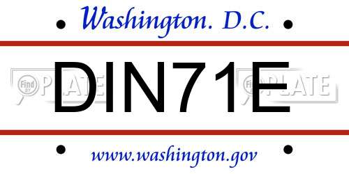 DIN71E District Of Columbia License Plate
