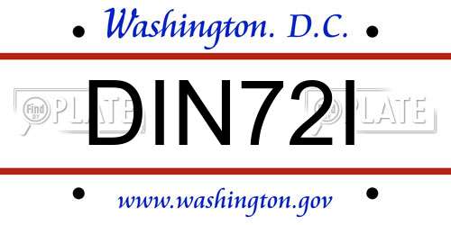 DIN72I District Of Columbia License Plate
