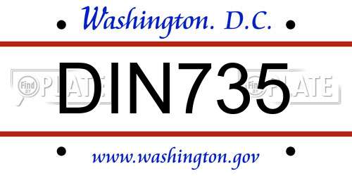 DIN735 District Of Columbia License Plate