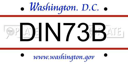 DIN73B District Of Columbia License Plate