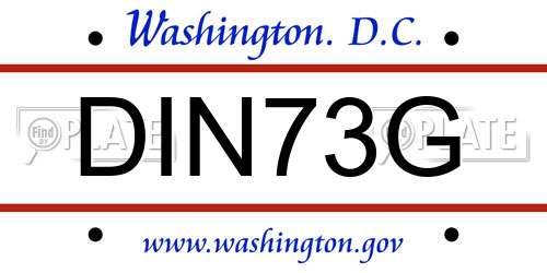 DIN73G District Of Columbia License Plate