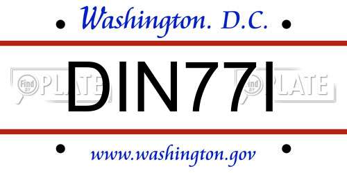 DIN77I District Of Columbia License Plate