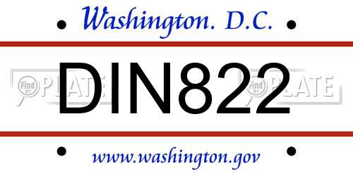 DIN822 District Of Columbia License Plate