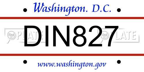 DIN827 District Of Columbia License Plate