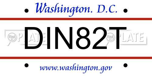 DIN82T District Of Columbia License Plate