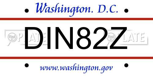 DIN82Z District Of Columbia License Plate