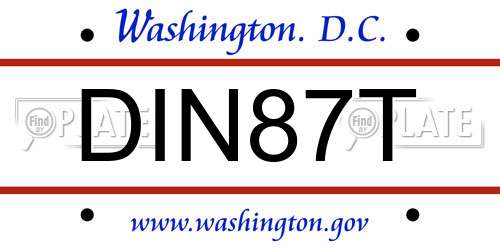 DIN87T District Of Columbia License Plate