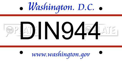 DIN944 District Of Columbia License Plate