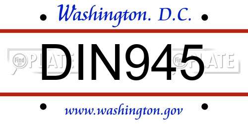DIN945 District Of Columbia License Plate