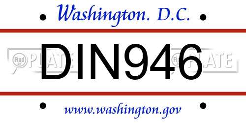 DIN946 District Of Columbia License Plate