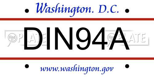 DIN94A District Of Columbia License Plate