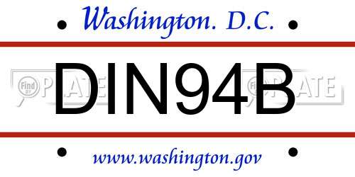 DIN94B District Of Columbia License Plate