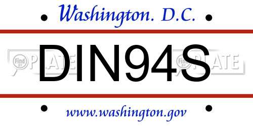 DIN94S District Of Columbia License Plate