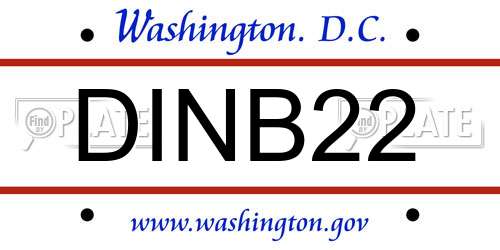 DINB22 District Of Columbia License Plate