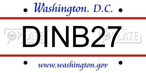 DINB27 District Of Columbia License Plate