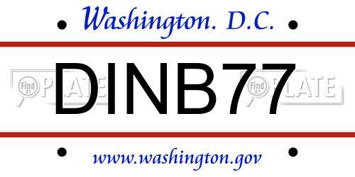 DINB77 District Of Columbia License Plate