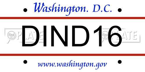 DIND16 District Of Columbia License Plate