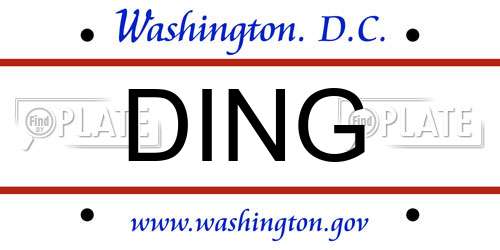 DING District Of Columbia License Plate