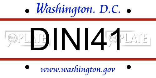 DINI41 District Of Columbia License Plate