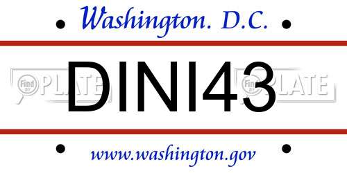 DINI43 District Of Columbia License Plate
