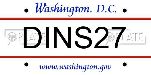 DINS27 District Of Columbia License Plate