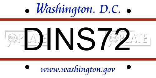 DINS72 District Of Columbia License Plate