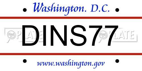 DINS77 District Of Columbia License Plate