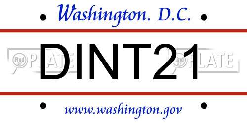 DINT21 District Of Columbia License Plate
