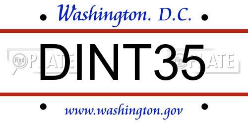 DINT35 District Of Columbia License Plate