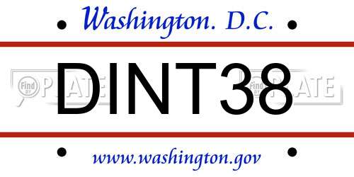 DINT38 District Of Columbia License Plate