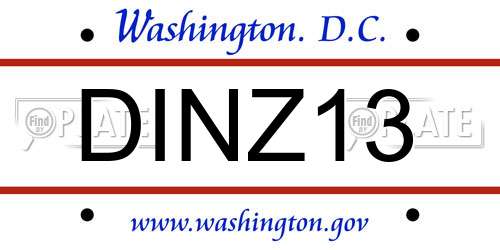 DINZ13 District Of Columbia License Plate