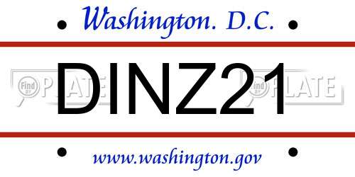 DINZ21 District Of Columbia License Plate