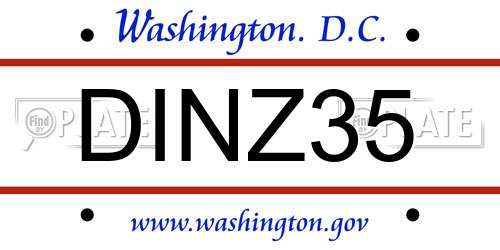 DINZ35 District Of Columbia License Plate