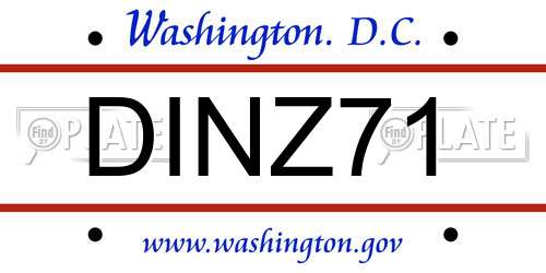 DINZ71 District Of Columbia License Plate