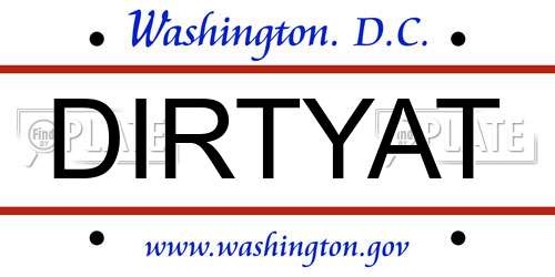 DIRTYAT District Of Columbia License Plate