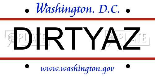 DIRTYAZ District Of Columbia License Plate