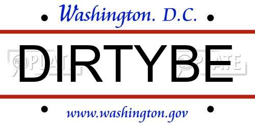 DIRTYBE District Of Columbia License Plate