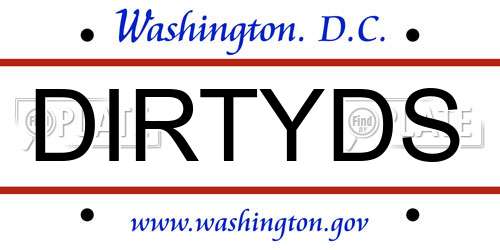 DIRTYDS District Of Columbia License Plate