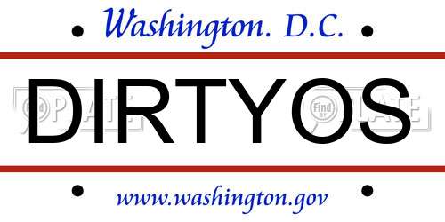 DIRTYOS District Of Columbia License Plate