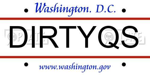 DIRTYQS District Of Columbia License Plate