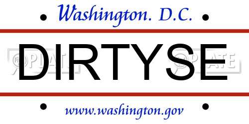 DIRTYSE District Of Columbia License Plate