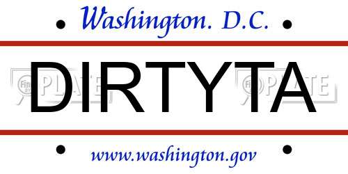 DIRTYTA District Of Columbia License Plate
