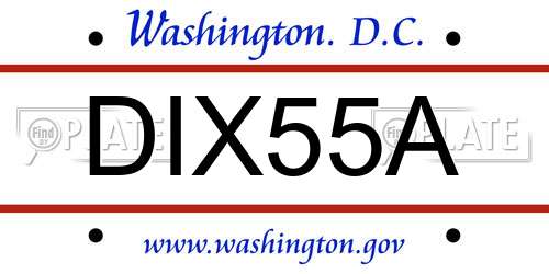DIX55A District Of Columbia License Plate