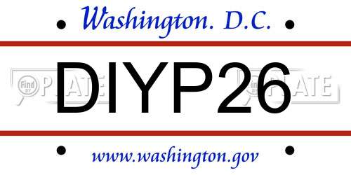 DIYP26 District Of Columbia License Plate