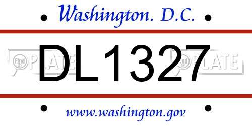 DL1327 District Of Columbia License Plate