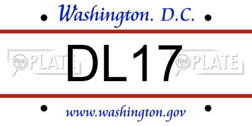DL17 District Of Columbia License Plate