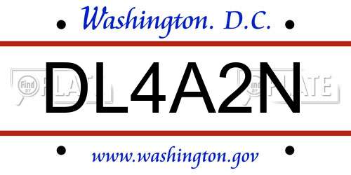DL4A2N District Of Columbia License Plate
