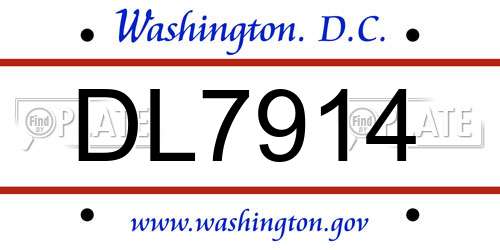 DL7914 District Of Columbia License Plate