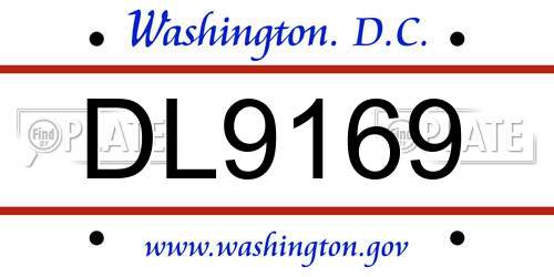 DL9169 District Of Columbia License Plate